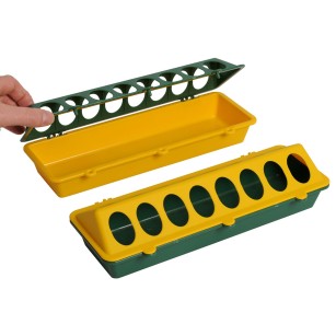 Mangeoire Poussin 30cm - 16 Trous avec Couvercle Eggceterra