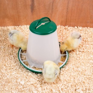 Mangeoire anti-gaspillage 1kg pour poules - Eggceterra