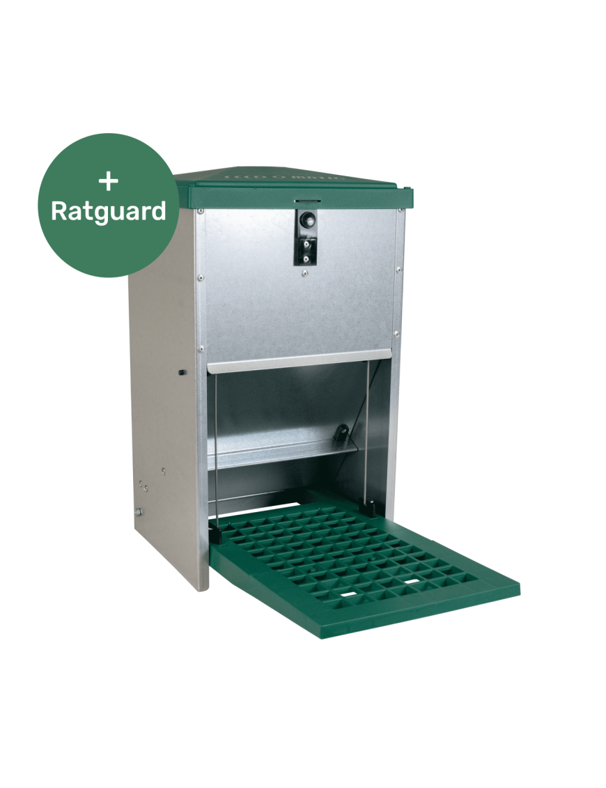 Mangeoire Feedomatic 8 kg avec protection anti-rats.